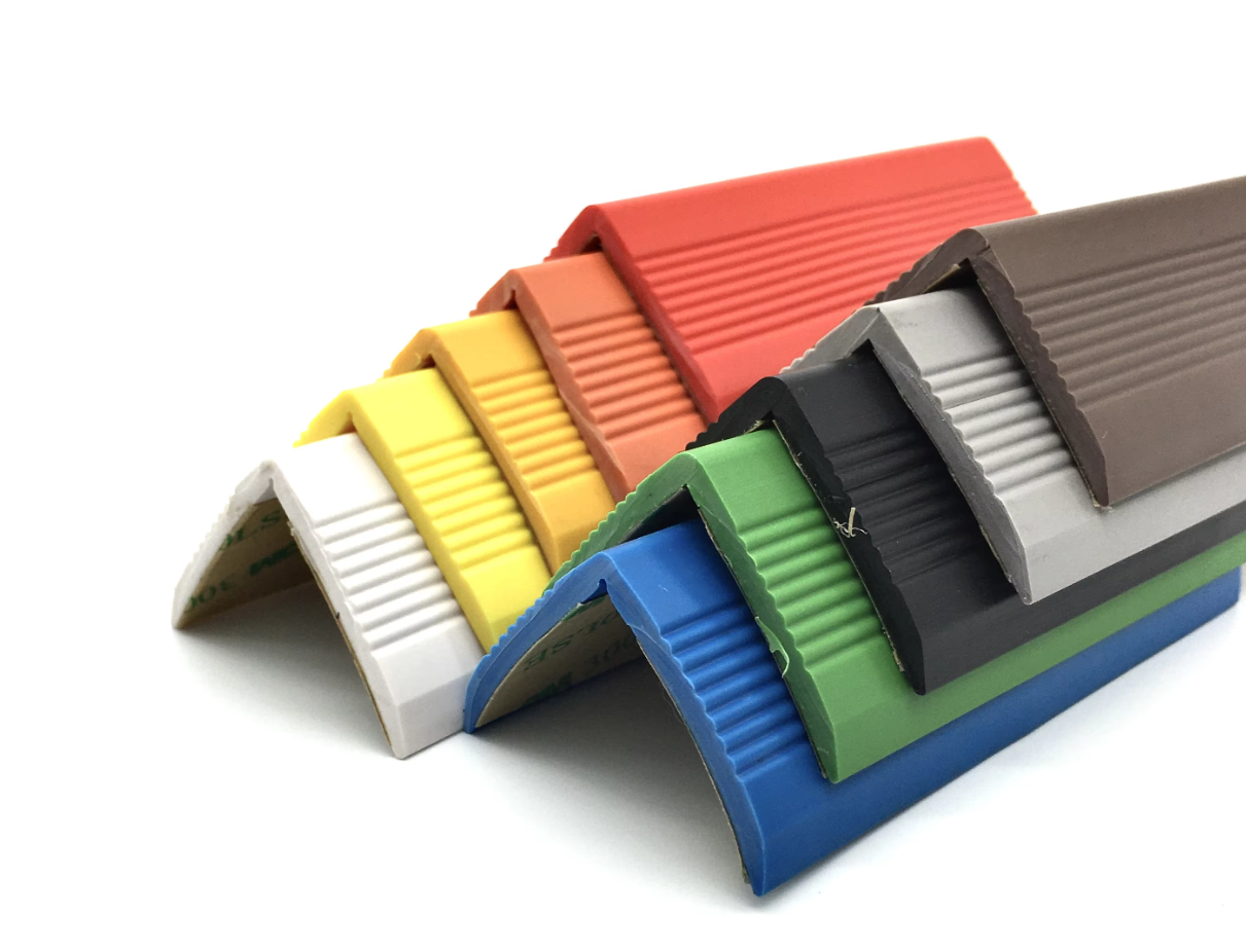 Colored Anti-slip PVC Rubber Staircase Decorative Protective Strips