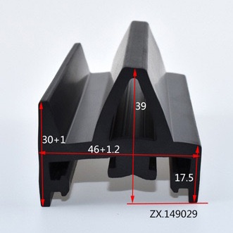Anti-pinch rubber strips for subway sliding doors