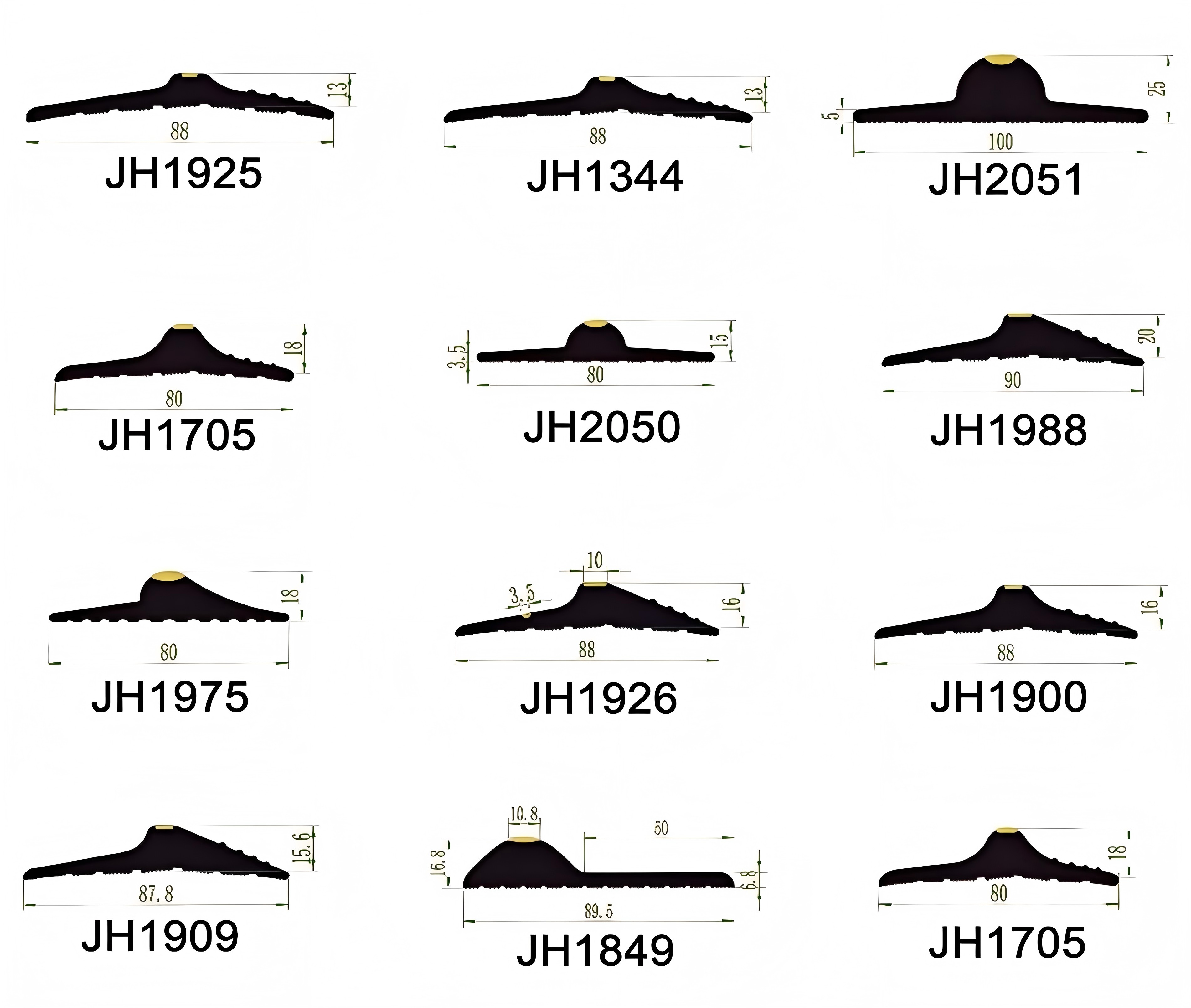 Bottom Weather Stripping Replacement Rubber Waterproof Insect-proof EPDM Garage Door Threshold Seal Strip