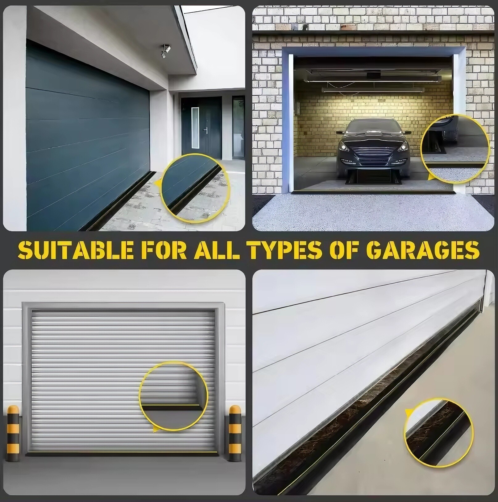 Bottom Weather Stripping Replacement Rubber Waterproof Insect-proof EPDM Garage Door Threshold Seal Strip