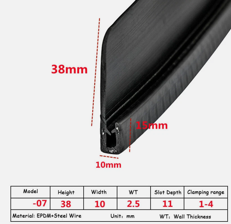 U-Shaped Wing Rubber Strip for Wind Turbine Tower