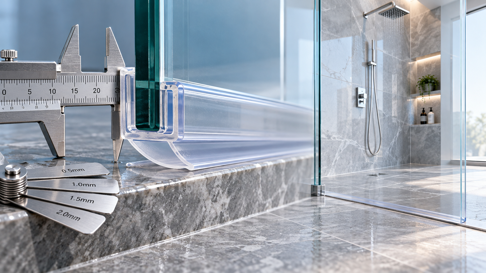 How to size a shower door bottom sealing strip correctly