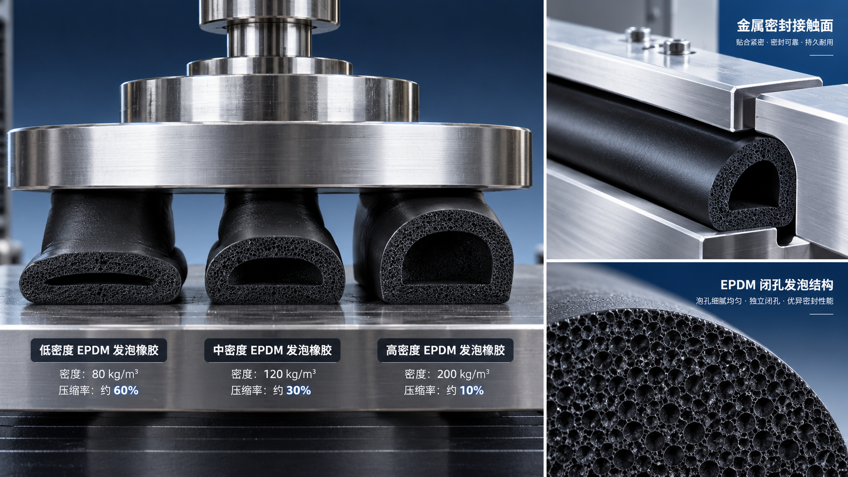 How foaming density changes the compression of rubber seals