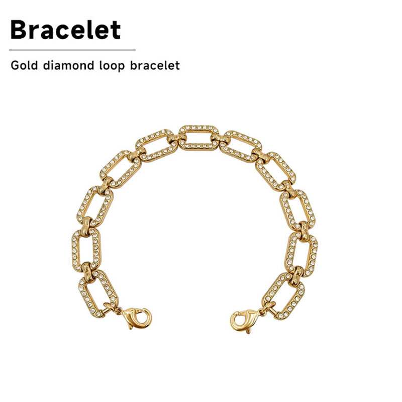 Golden Diamond Circular Bracelet