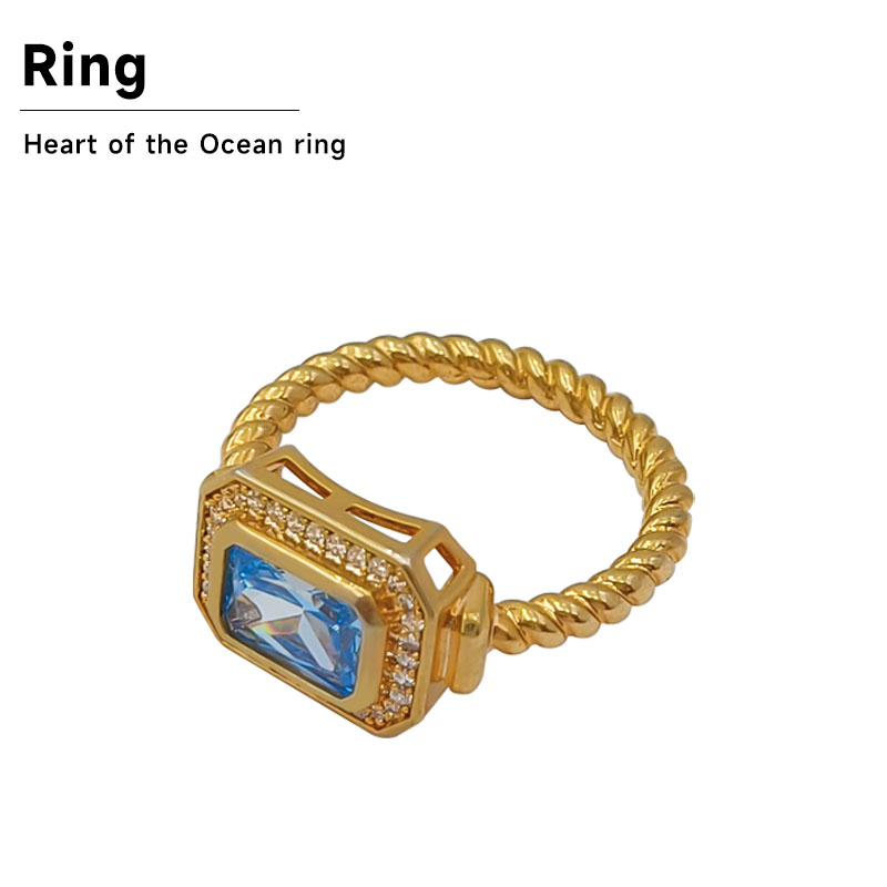 Blue Sea Heart Ring