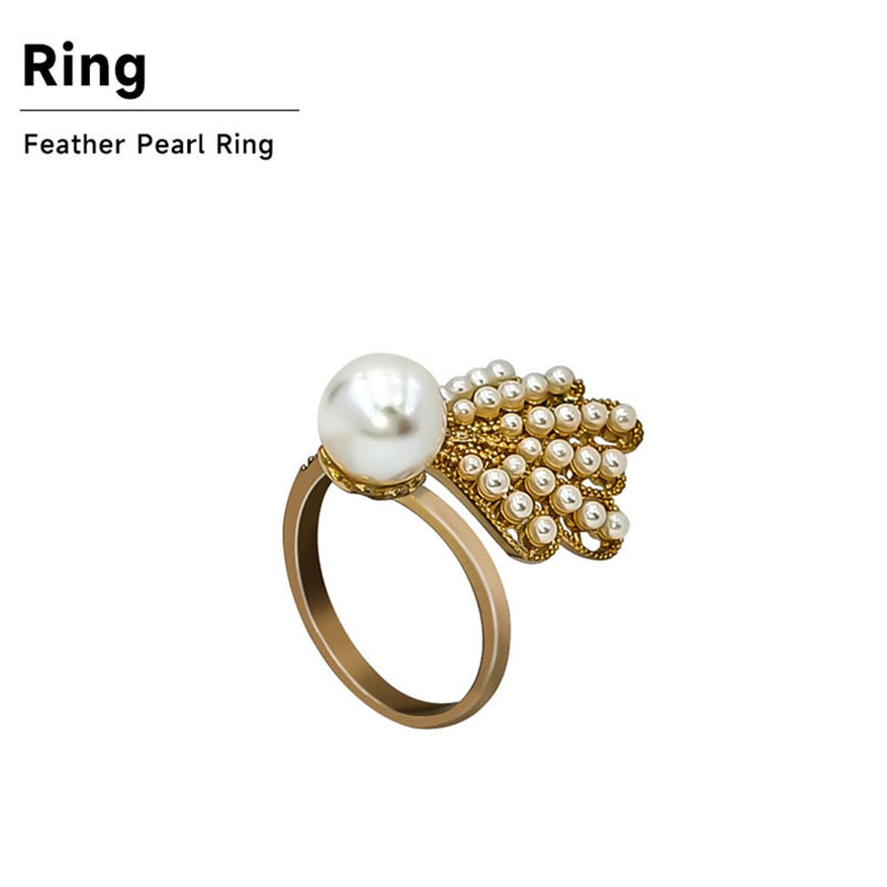 Feather Pearl Ring