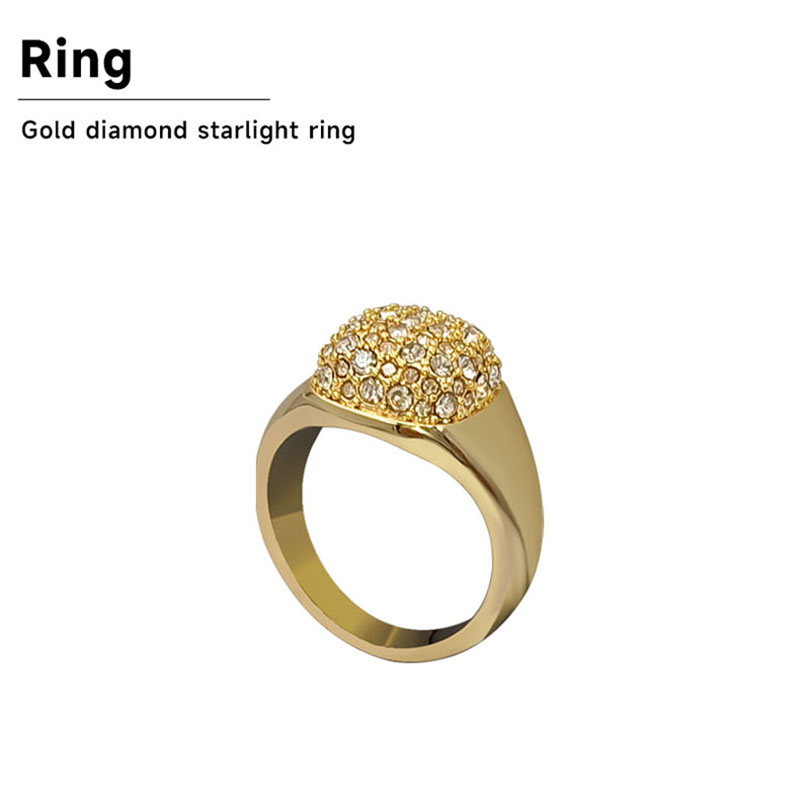 Golden Diamond Starry Ring