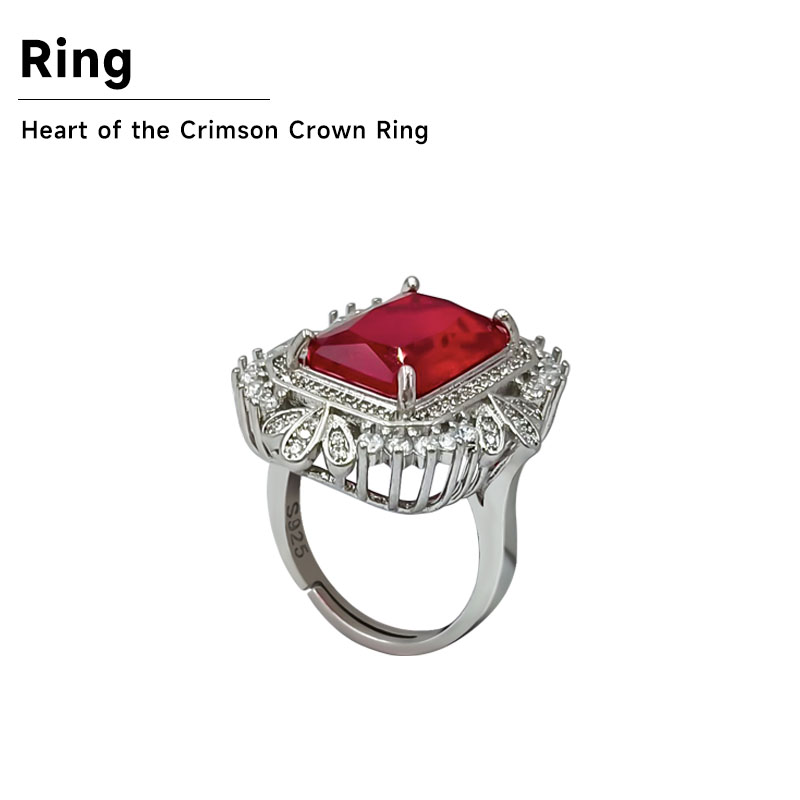 Crimson Crown Heart Ring