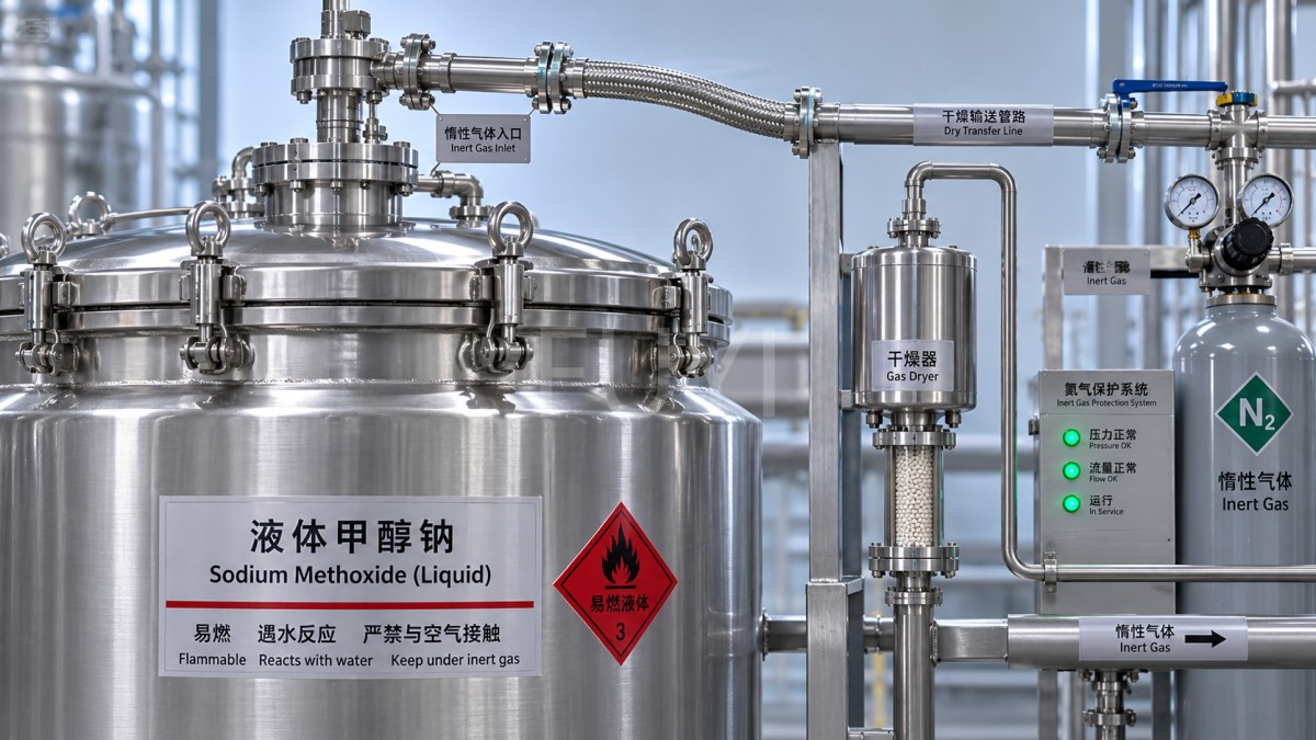 What causes liquid sodium methoxide to lose strength during storage? What causes liquid sodium methoxide to lose strength during storage?