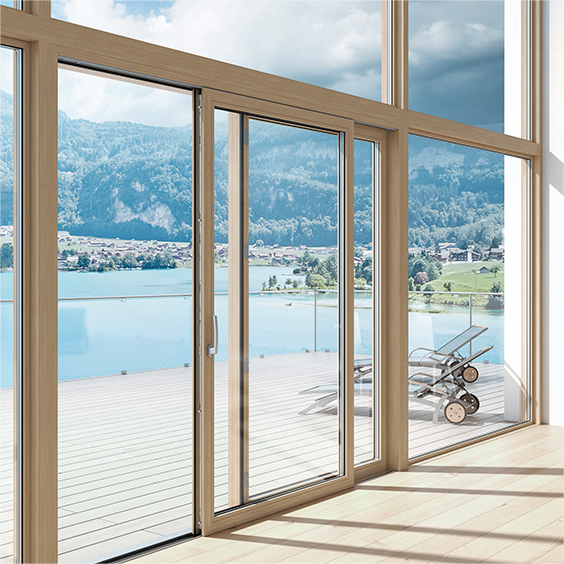 E195 5-chambers uPVC/Vinyl lift and slide door