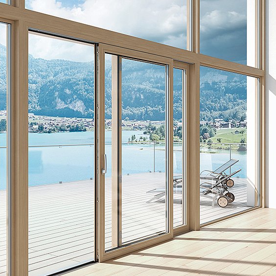 E195 5-chambers uPVC/Vinyl lift and slide door