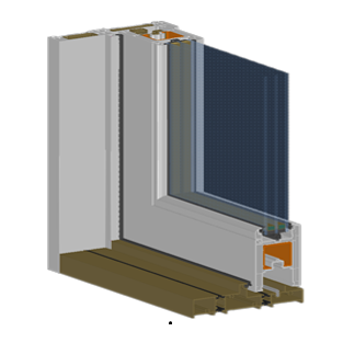 E195 5-chambers uPVC/Vinyl lift and slide door