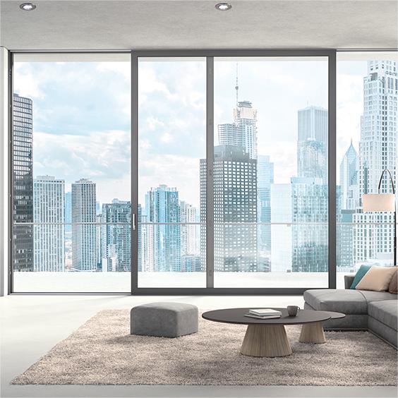 E195 5-chambers uPVC/Vinyl lift and slide door