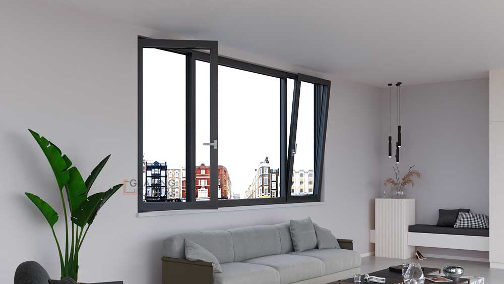 HL70 4-Chambers uPVC Tilt and Turn Window