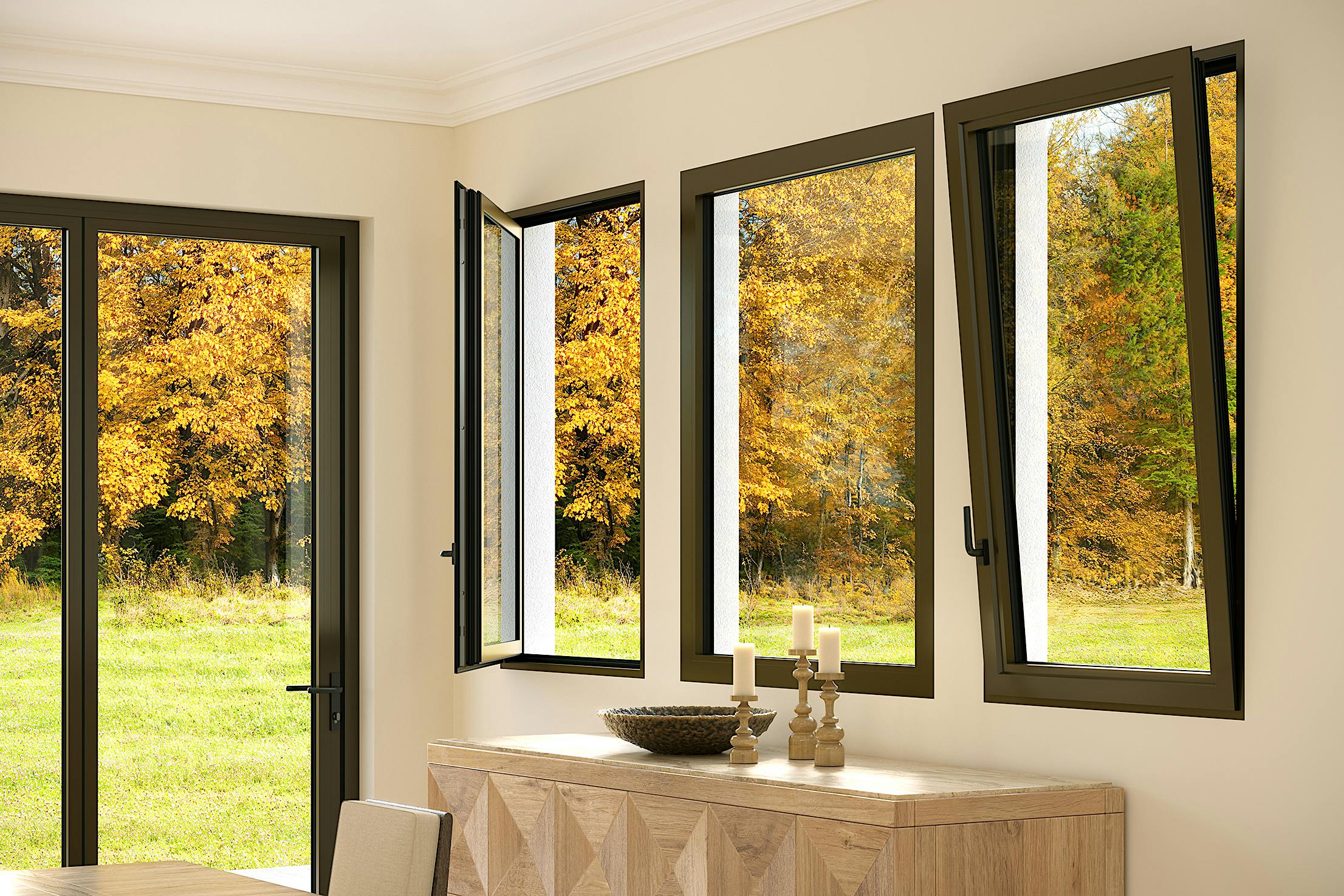HL70 4-Chambers uPVC Tilt and Turn Window