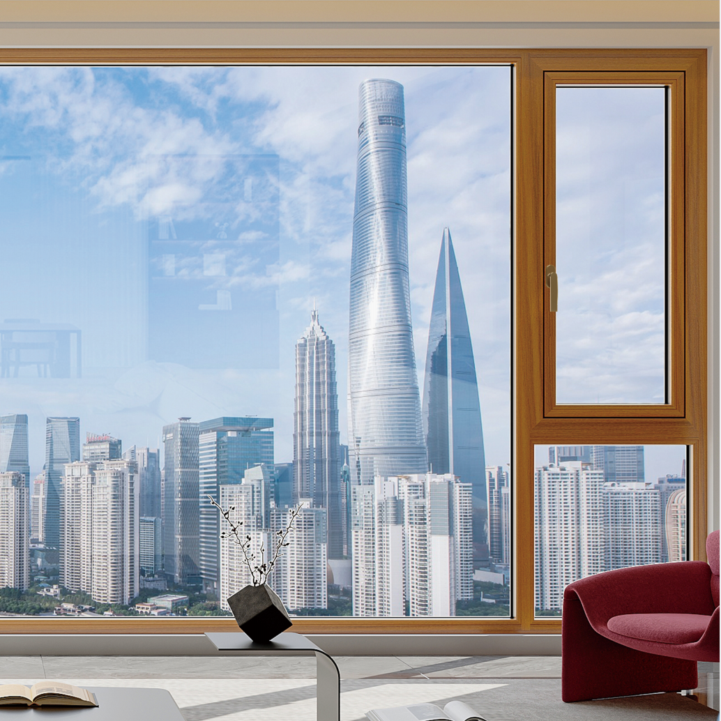 85 Series Aluminum Wood Outward Opening Casement Windows