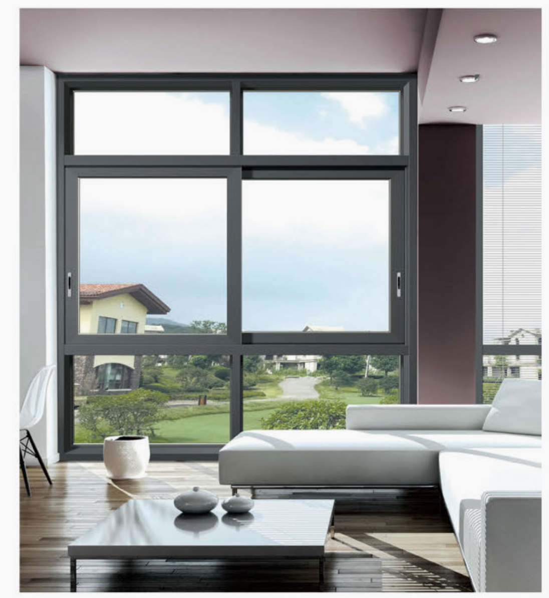 D136 Value Series Triple-Tracks Thermal Break Aluminum Sliding Windows