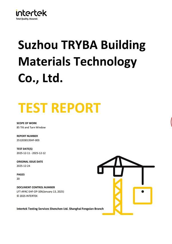 85 Tilt and Turn Window intertek test report