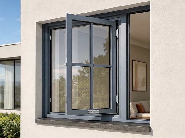 TC76 Slim Frame Grilled  Design Aluminum Caement Window