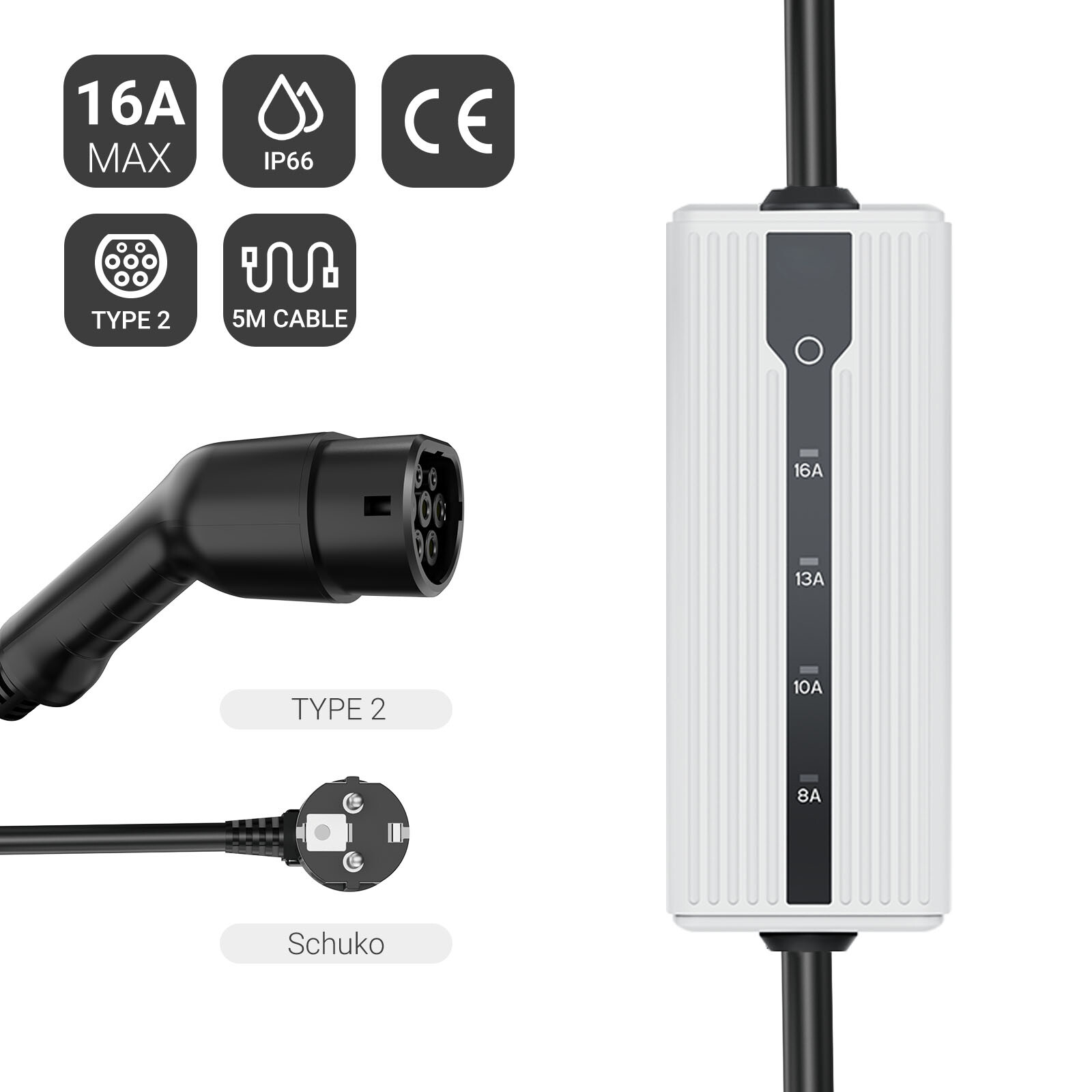 Type 2 Portable EV Charger without Screen - SoapBox