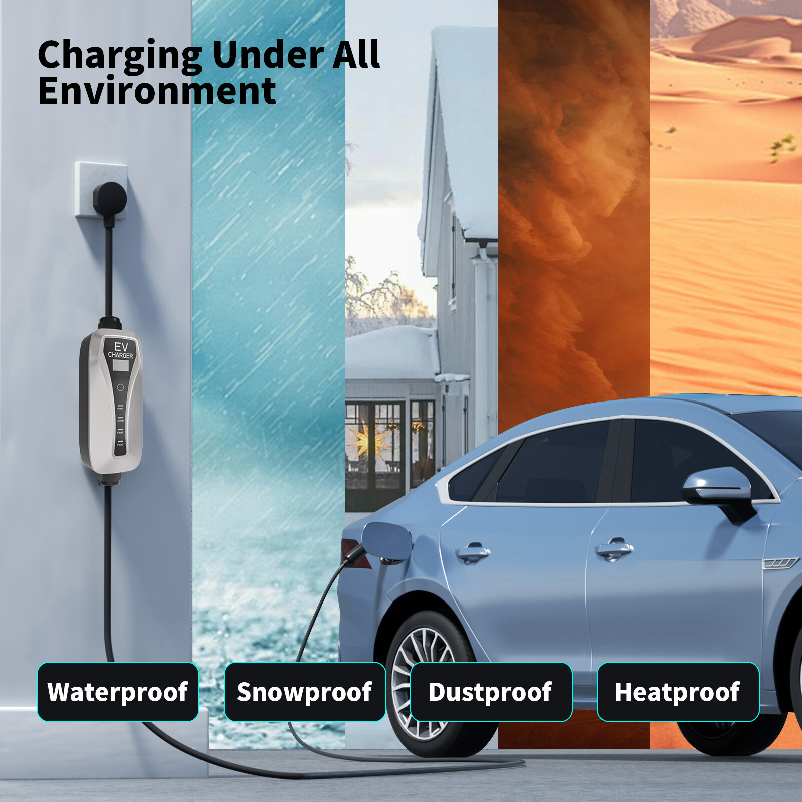 Type 2 22kw 3 phase Portable EV Charger