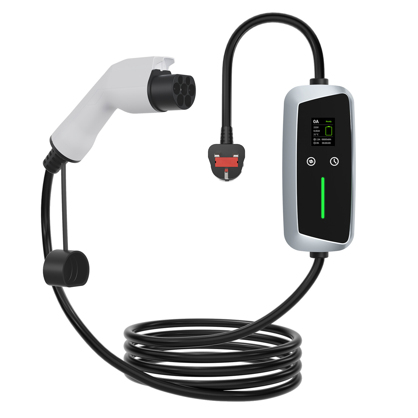 GBT Portable EV Charger 7.4kw with LCD Screen