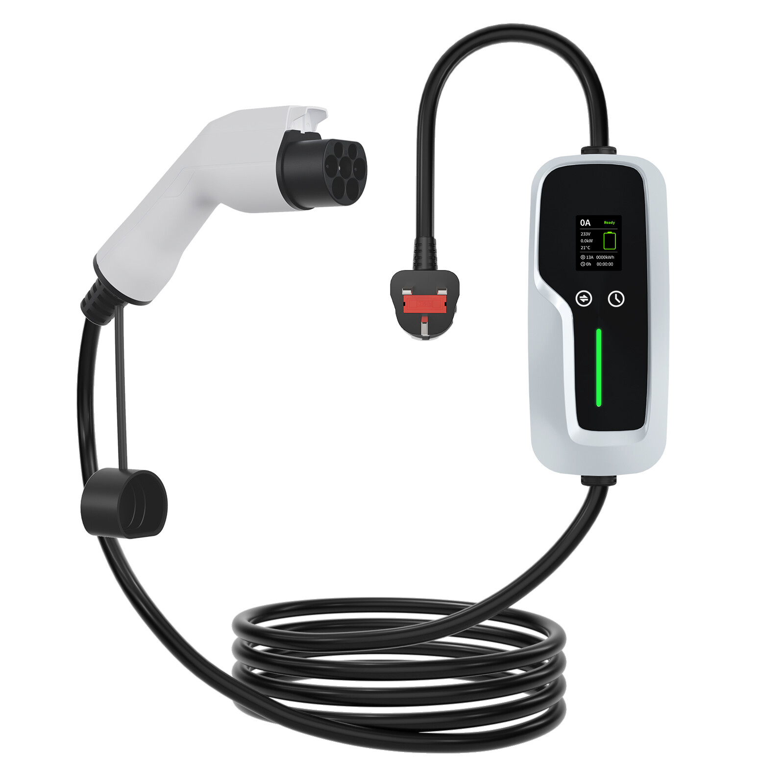 GBT Portable EV Charger 7.4kw with LCD Screen
