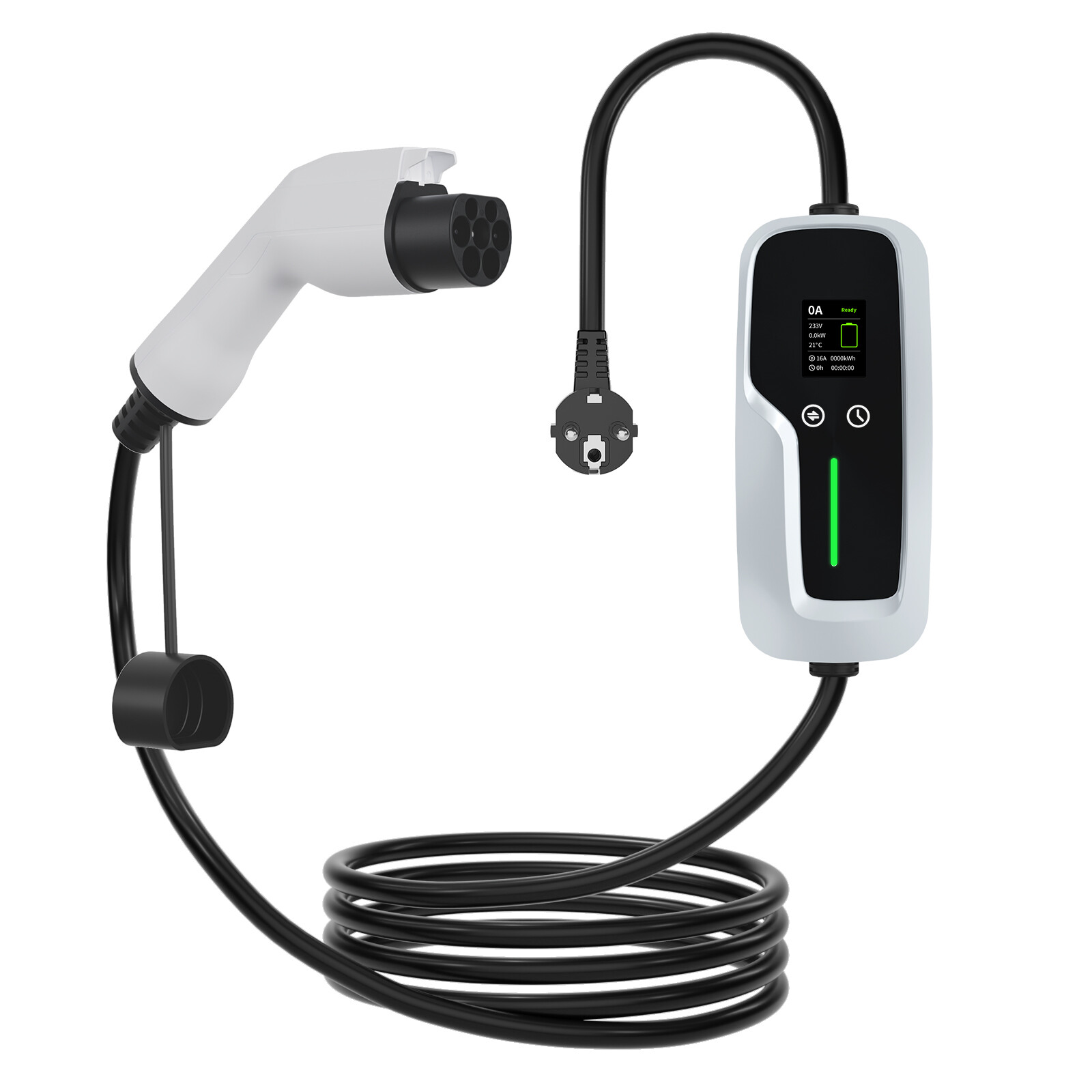 GBT Portable EV Charger 7.4kw with LCD Screen