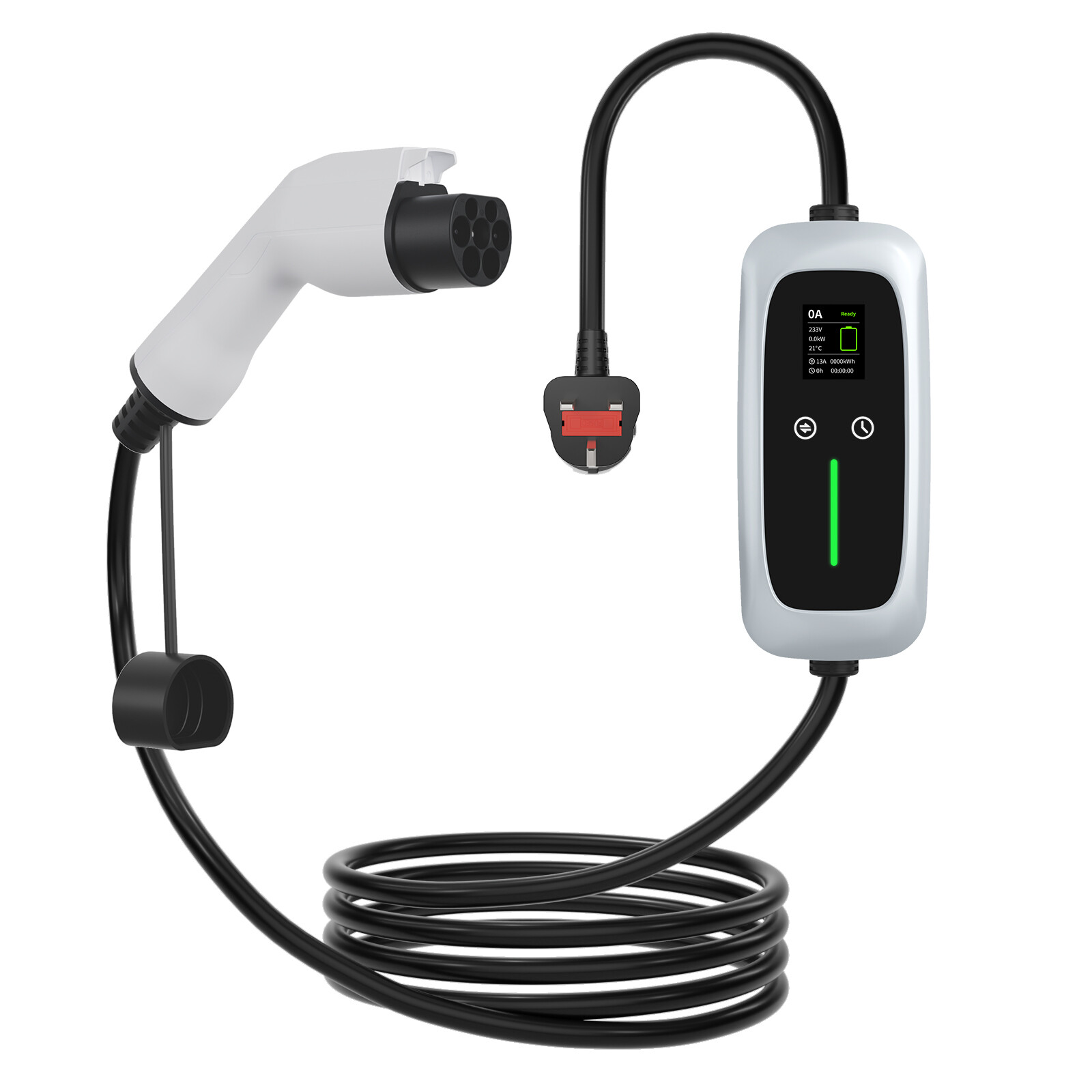 GBT Portable EV Charger 7.4kw with LCD Screen