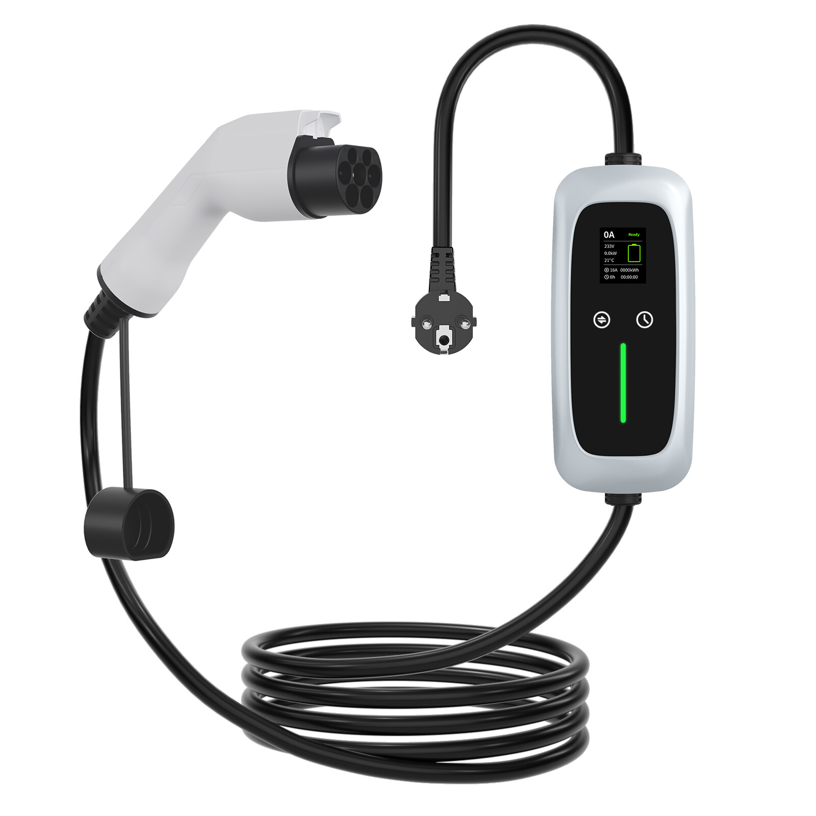 GBT Portable EV Charger 7.4kw with LCD Screen