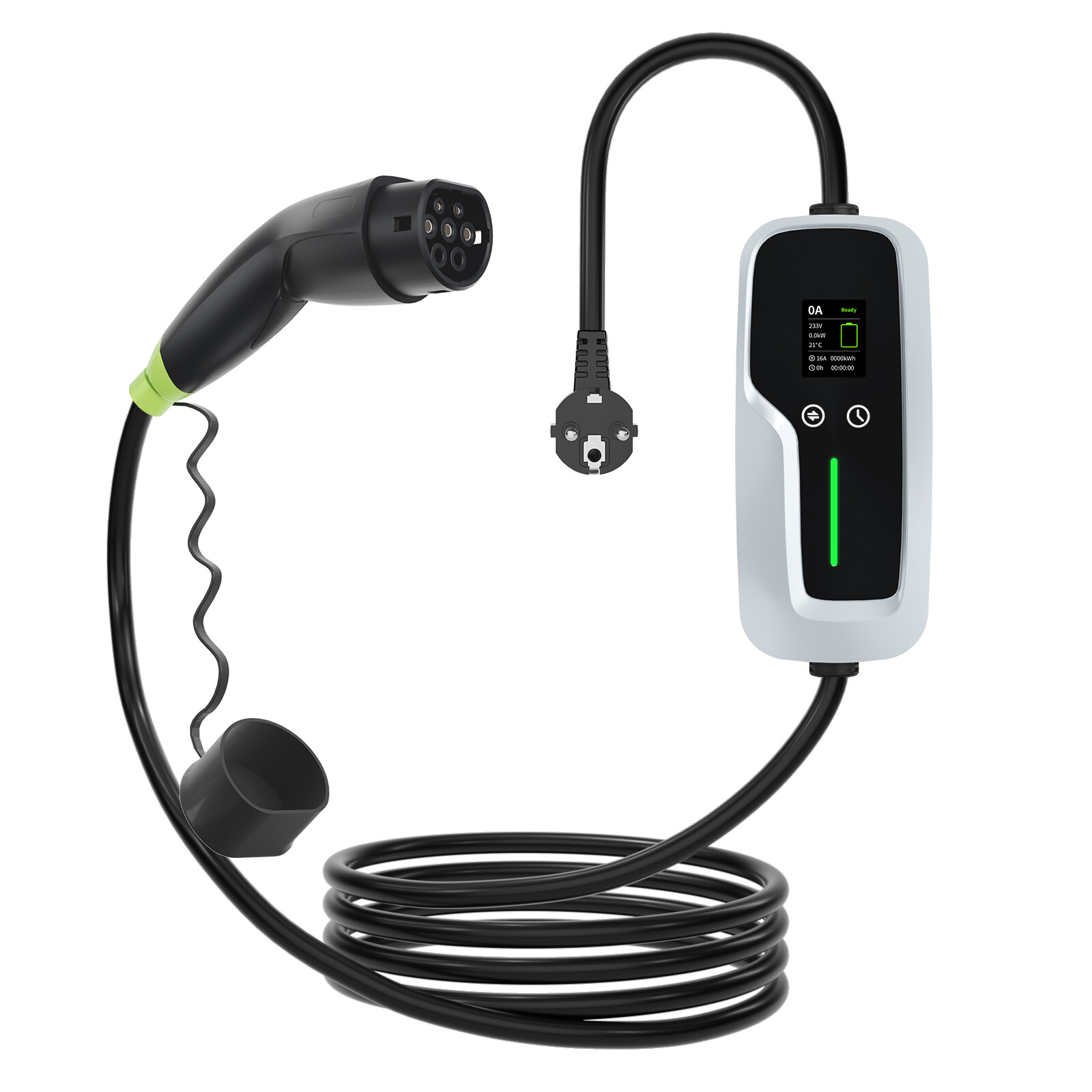 Type 2 Portable EV Charger 7.4kw with LCD Screen