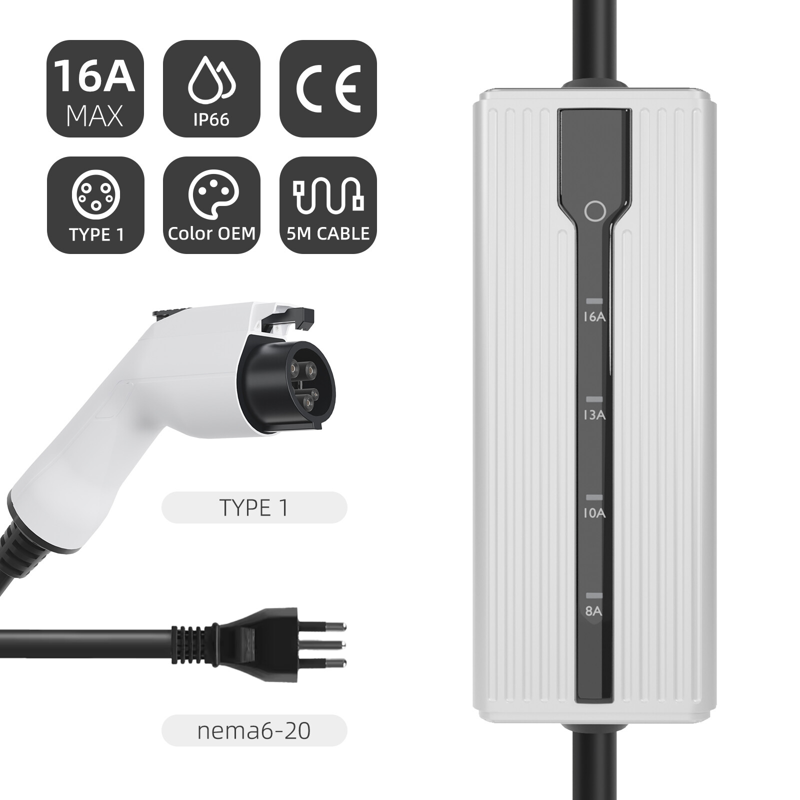 Type 1 Portable EV Charger without Screen - SoapBox