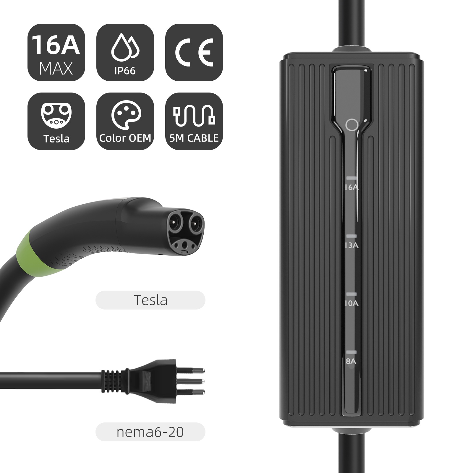 NACS Portable EV Charger 3.7kw - SoapBox