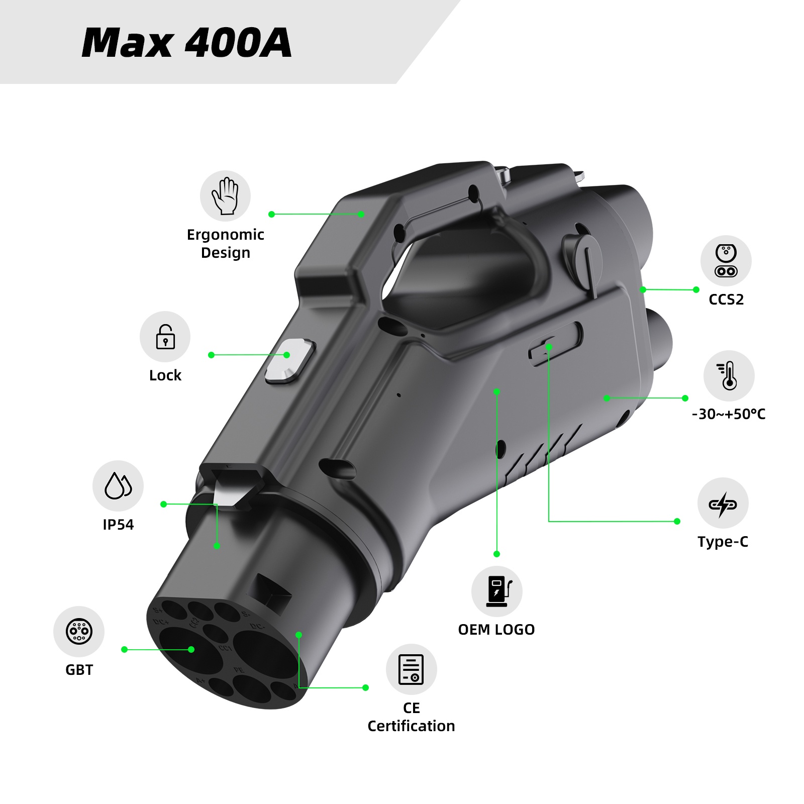400A CCS2 to GB/T DC EV Adapter 400A CCS2 to GB/T DC EV Adapter