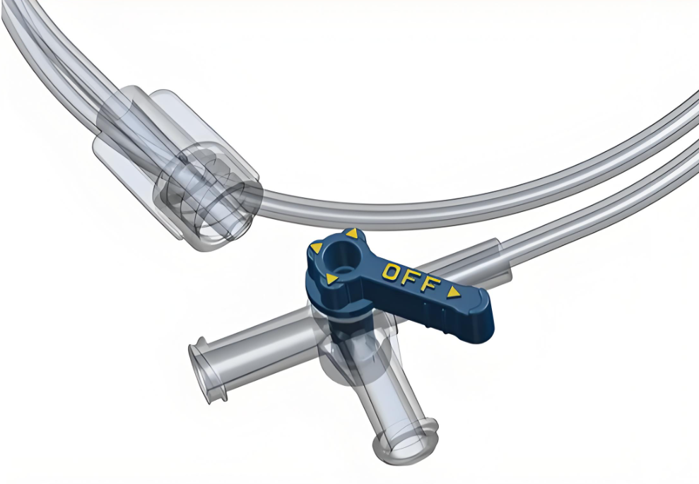 High Pressure Line Tube Pipe Catheter, up to 500psi, with 3-Way Stopcock