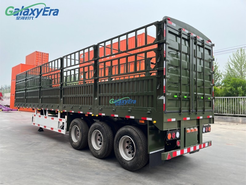 Remorque semi-porteuse à claire-voie