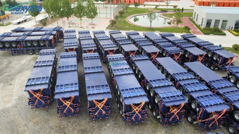 Remorque de camion de fret à clôture à 4 essieux