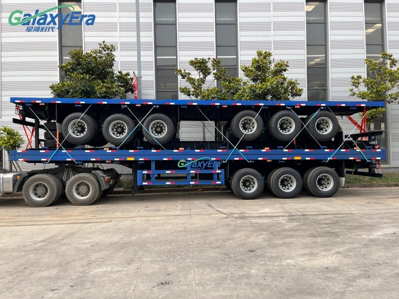 Remorque de camion de fret à clôture à 4 essieux