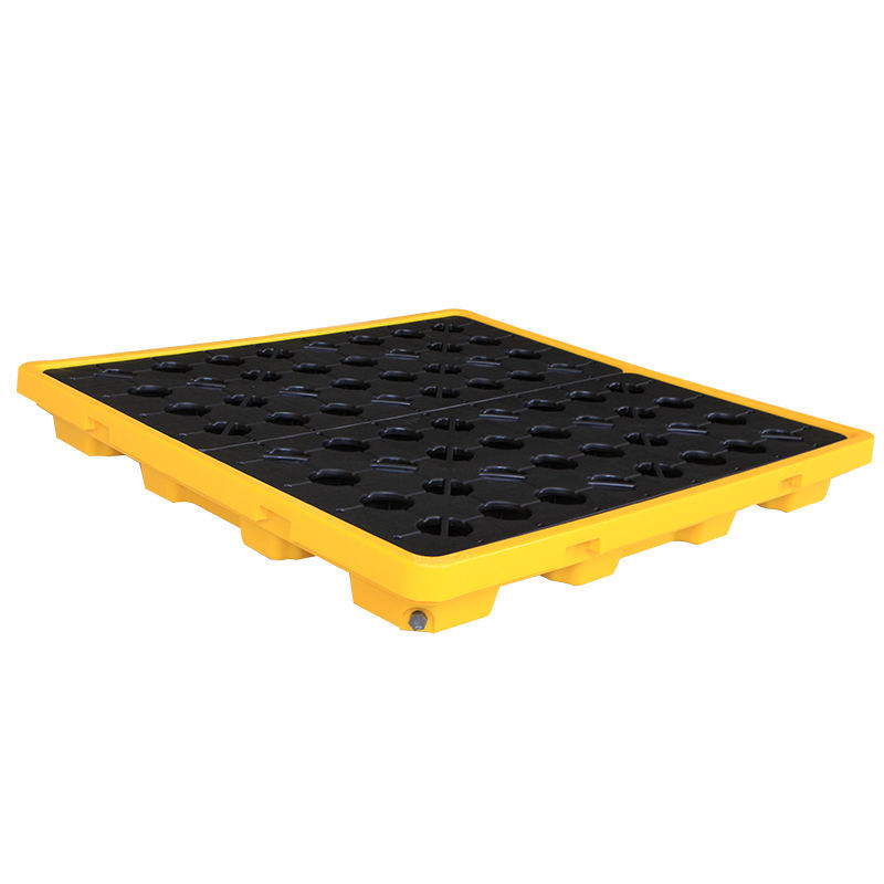 Palé de Plástico Virgen HDPE 4 Tambores para Derrames de Uso Pesado