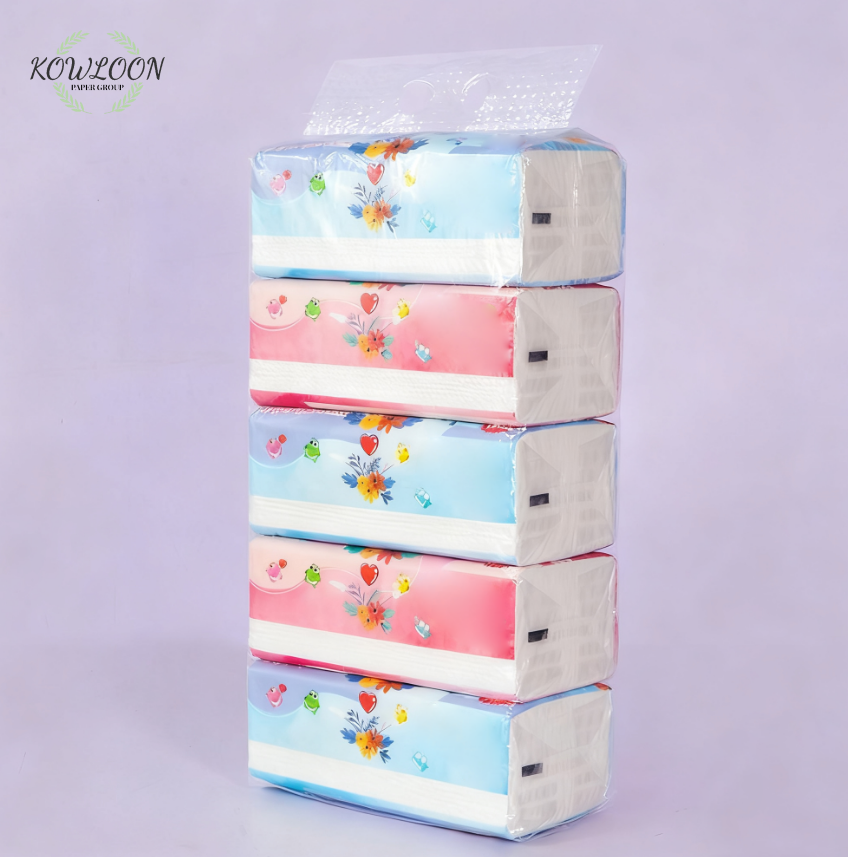 Facial Tissue Paper with White Plastic Packaging