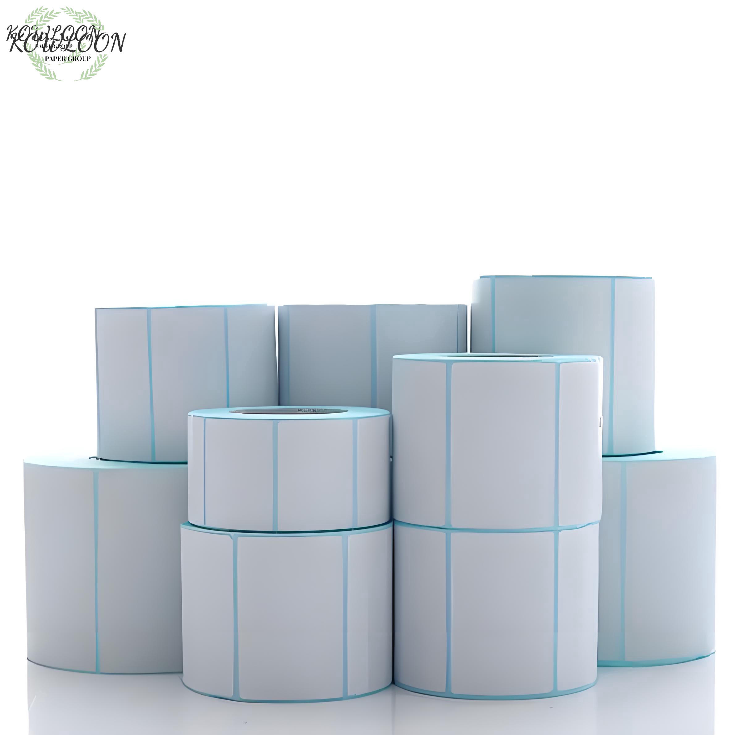 Wholesale blank white custom-printed direct-heating barcode paper, label sticker rolls