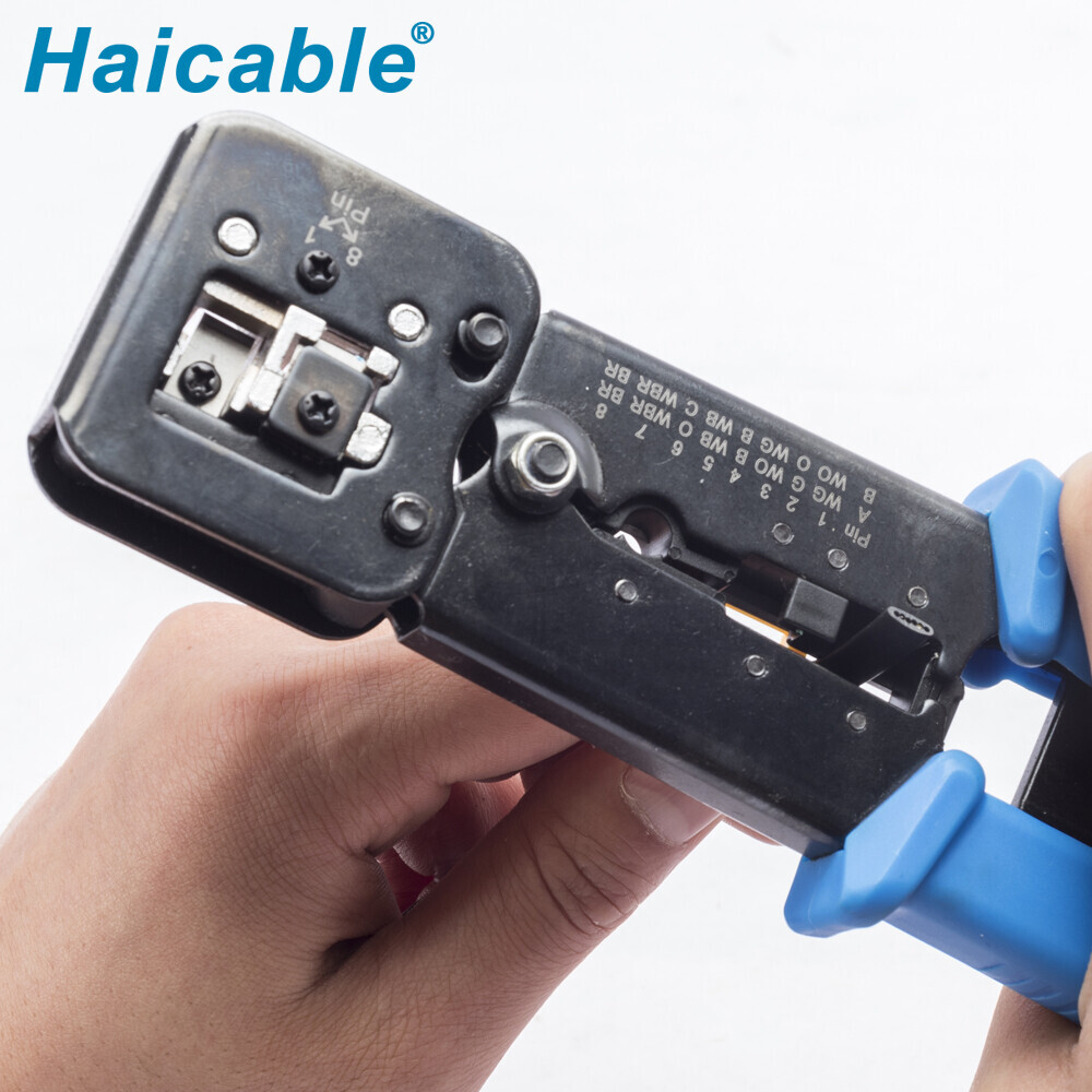 Crimpadora de conectores RJ45 / RJ12 regulares y de paso a través HT-268R