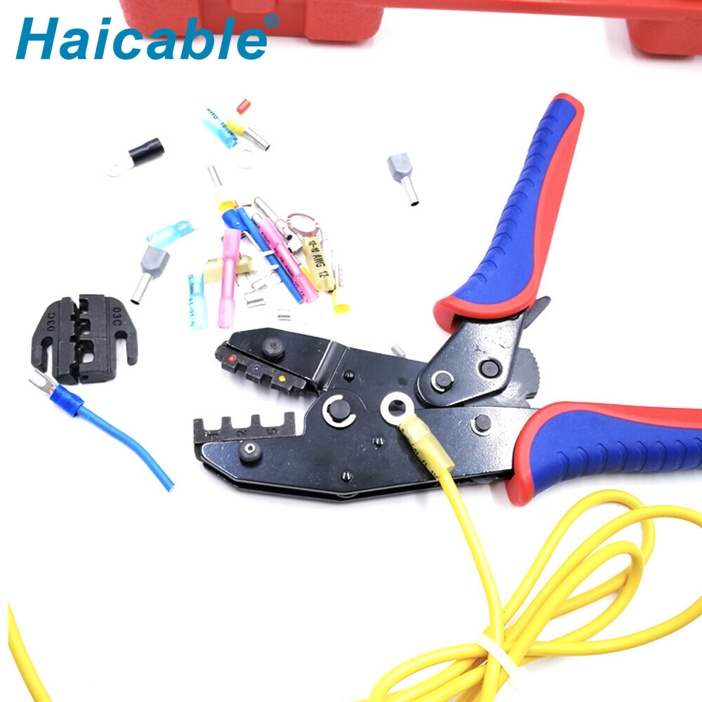 KIT-03C Juego de herramientas para crimpar terminales con dados intercambiables para alambres y cables