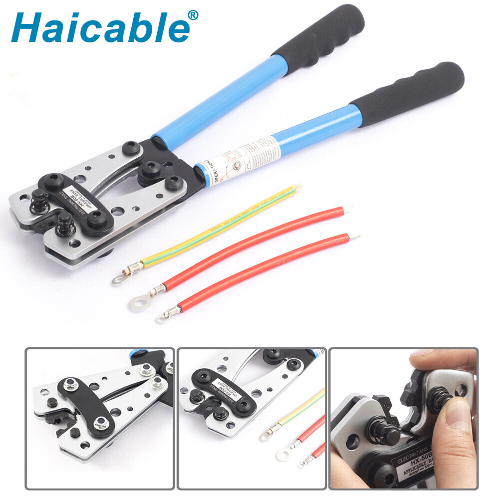 Herramienta de crimpado HX-50B para conectores y terminales de cable no aislados