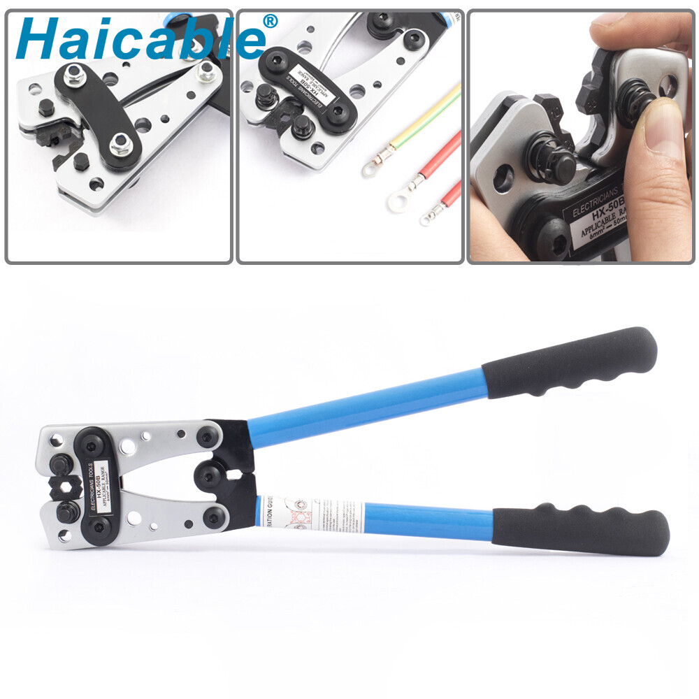 Herramienta de crimpado HX-50B para conectores y terminales de cable no aislados
