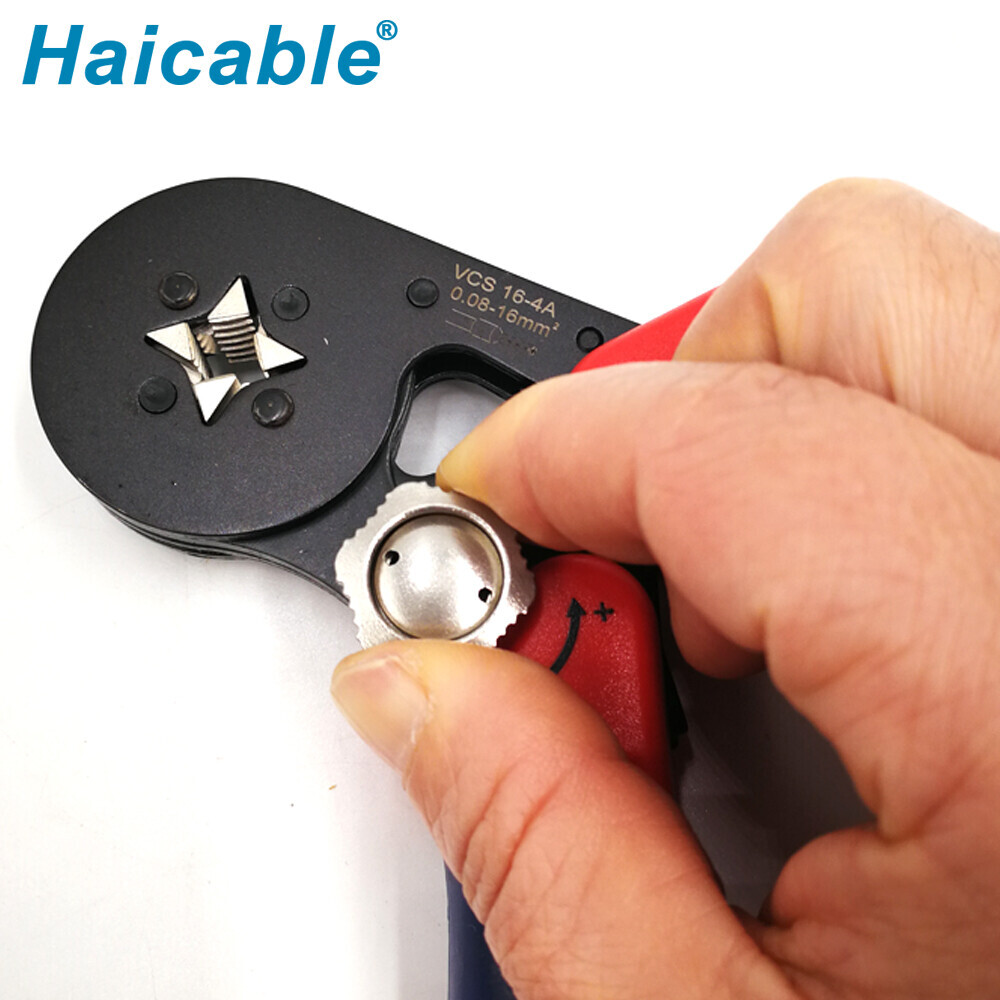 Herramienta de prensado para fundas terminales y férulas de cables VSC9 16-4A