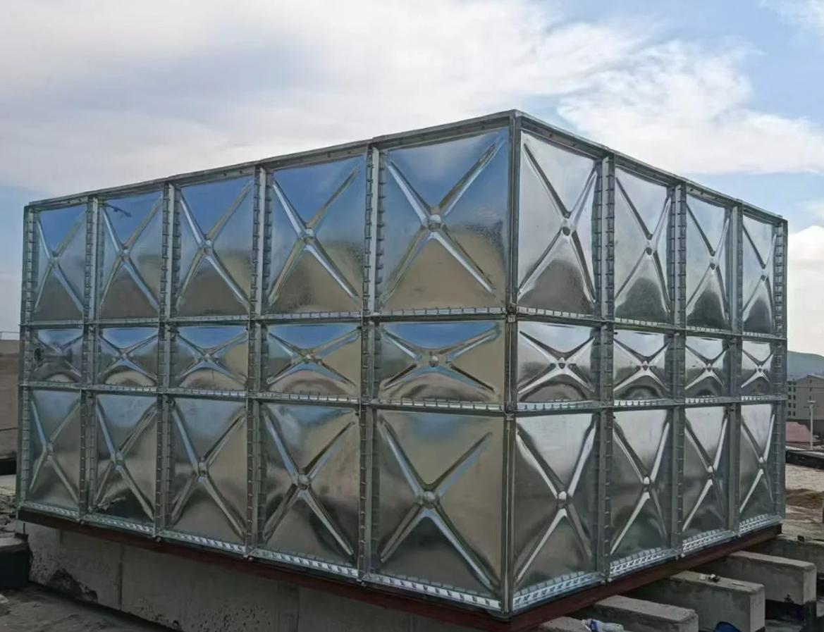 Tanque de agua modular de acero galvanizado prensado