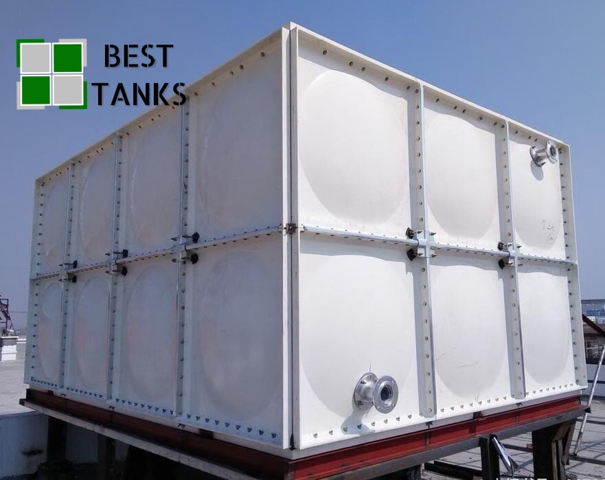 Tanque de agua de PRFV caja combinada específica para hospital escuela bomba integrada