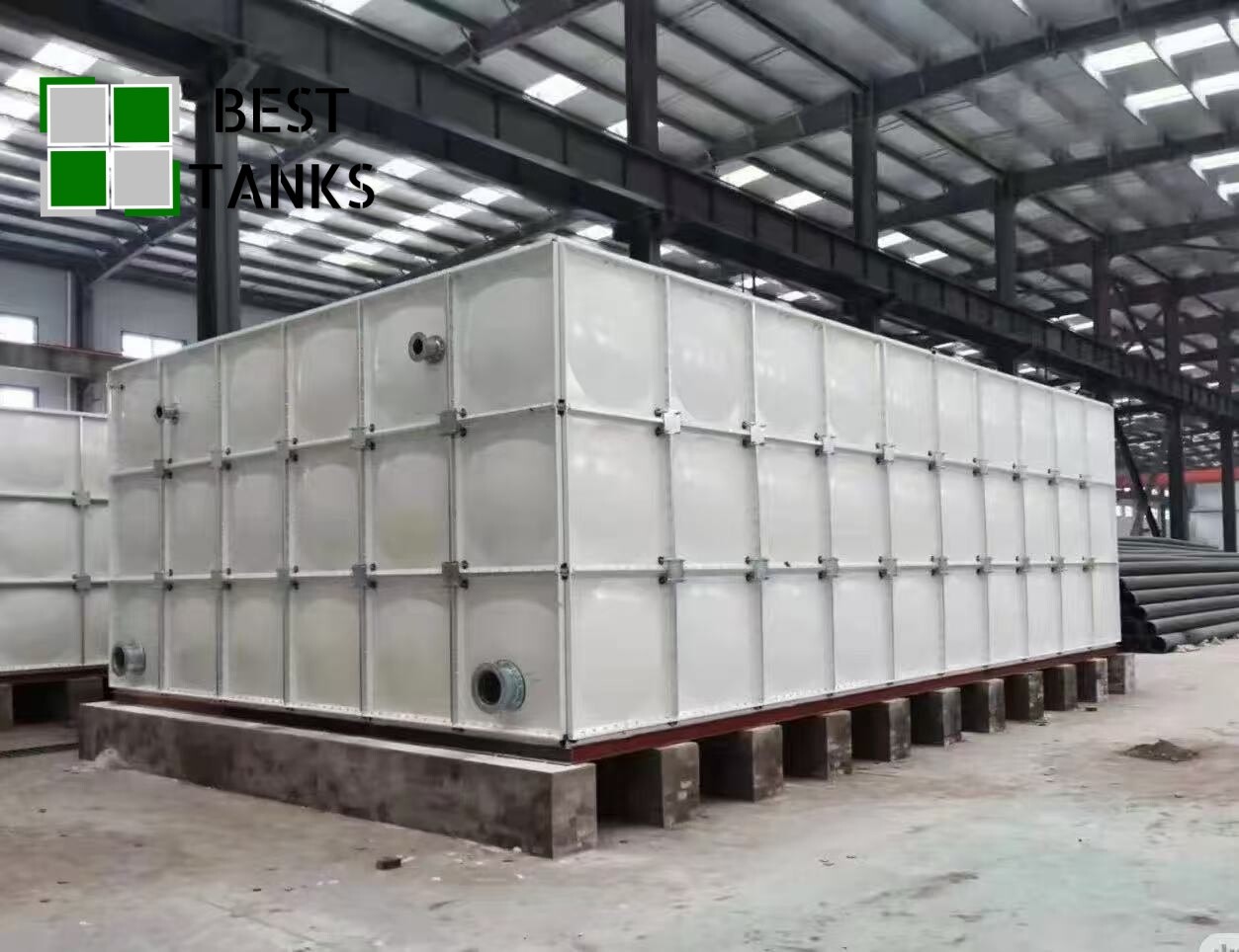 Tanque de agua FRP Planta química Planta de energía Fábrica de humo Fábrica textil Tanque de agua de alto nivel Tanque de almacenamiento