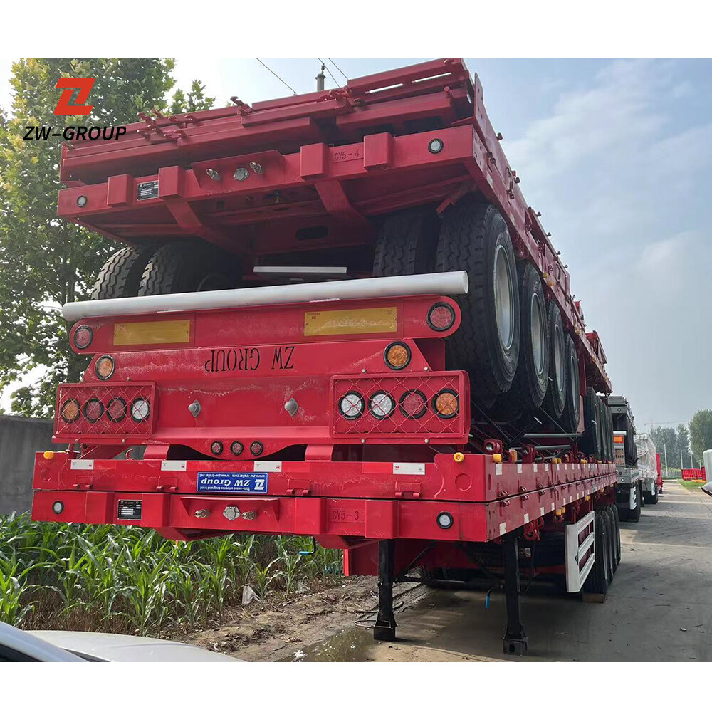 4 Axle 80Ton Flatbed Truck Trailer (remorque à plancher plat)